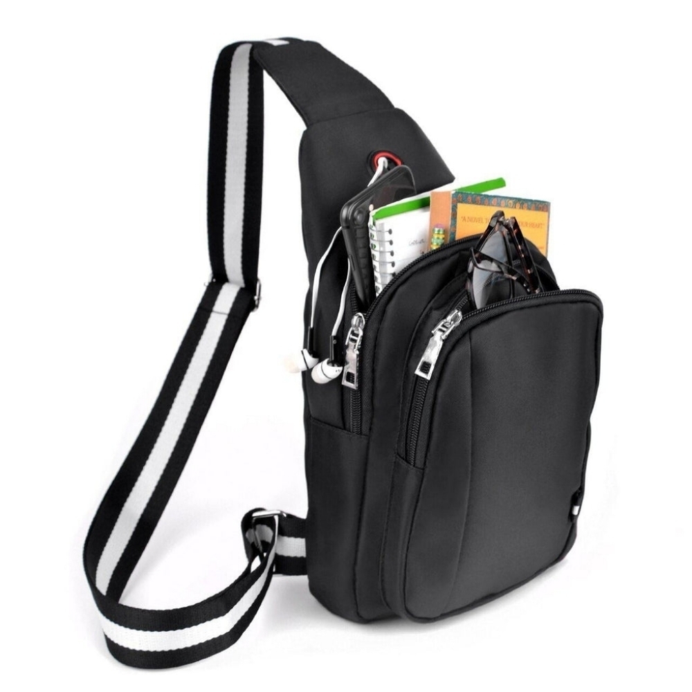 Westend Men's Black Nylon Crossbody Shoulder Unisex Sling Bag - Picture 4 of 4